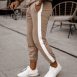 Komplet dresowy męski z lampasami Eton Ola Voga beżowy