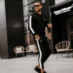 Komplet dresowy męski z lampasami Eton Ola Voga czarny