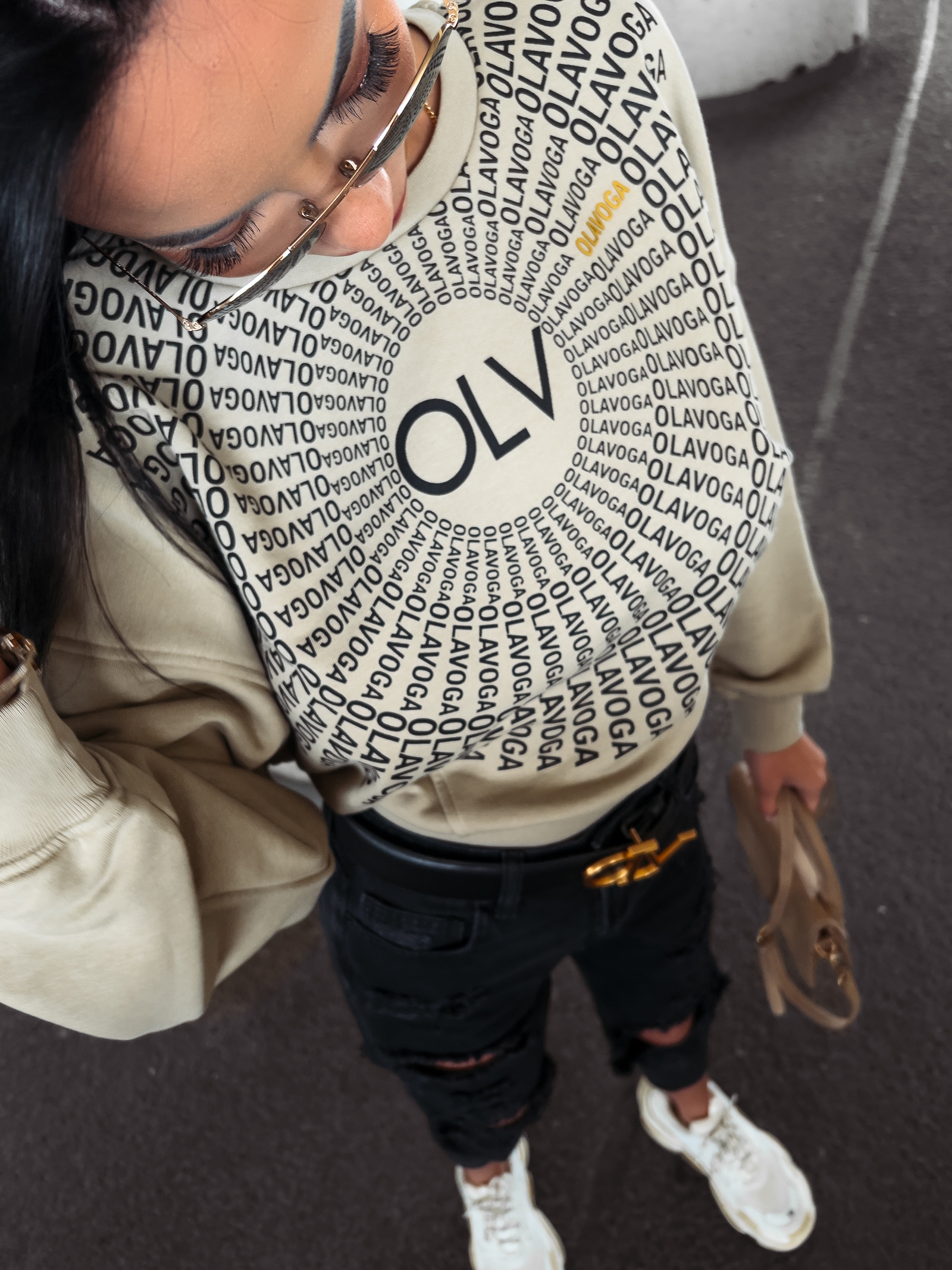 Bluza damska bawełniana logowana Tanes Ola Voga khaki Bluza damska bawełniana logowana Tanes Ola Voga khaki