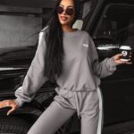 Komplet dresowy damski z lampasem Alaia Ola Voga szary