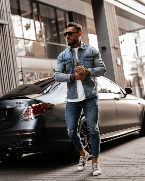 Koszula jeansowa męska regular fit Milo Ola Voga niebieska