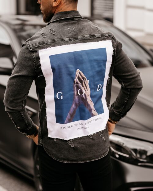 Koszula jeansowa męska regular fit Milo Ola Voga czarna