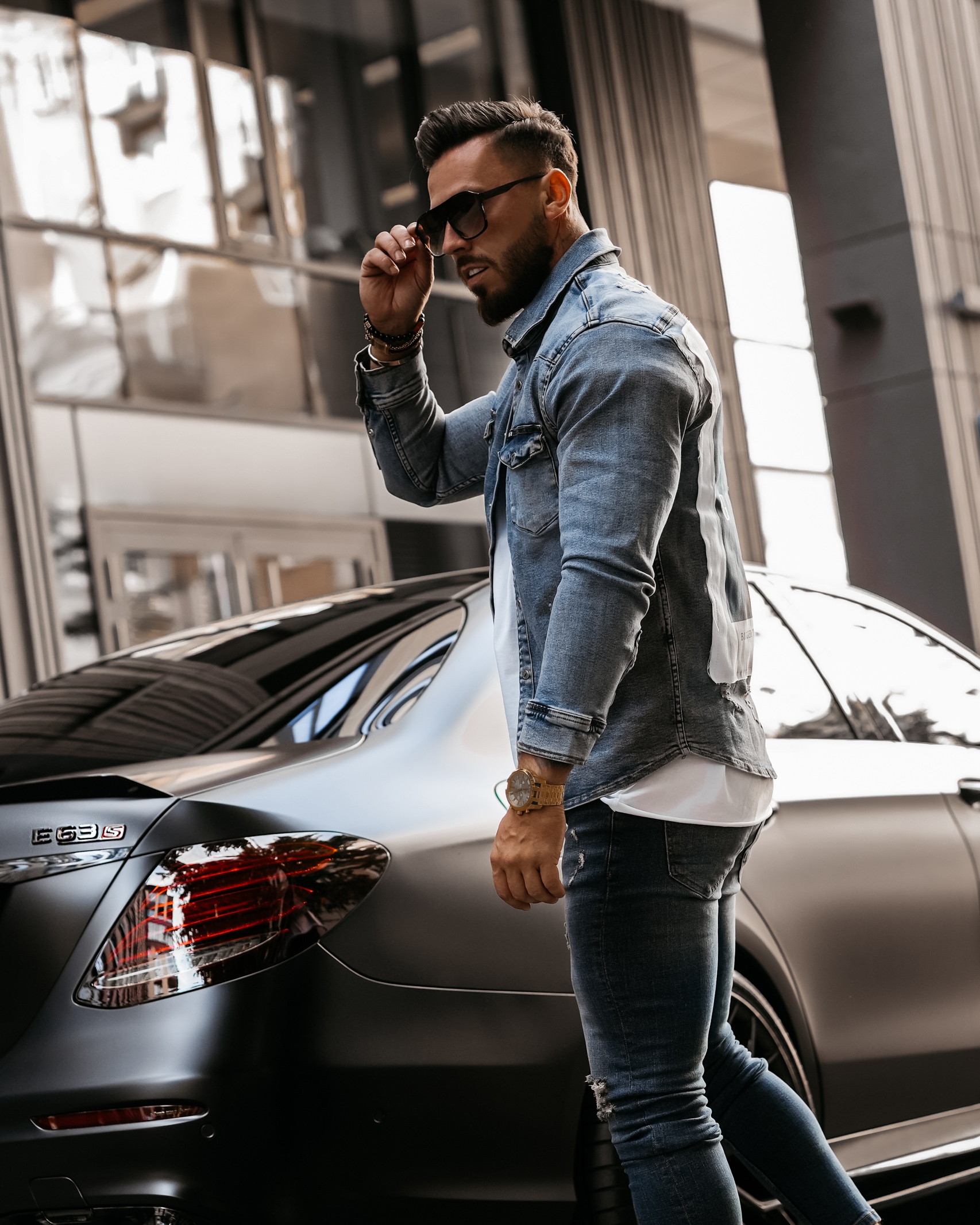 Koszula jeansowa męska regular fit Milo Ola Voga niebieska