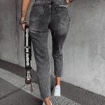 Spodnie jeansowe rurki wyszczuplające Off Ola Voga czarne