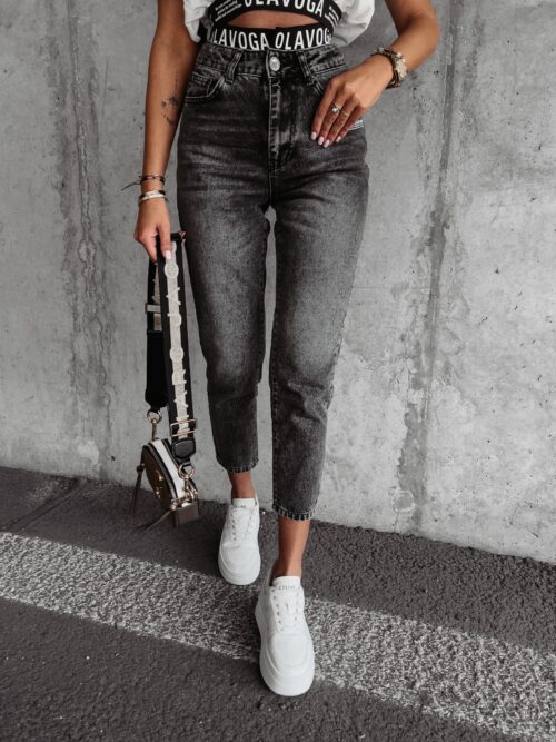 Spodnie jeansowe rurki wyszczuplające Off Ola Voga czarne