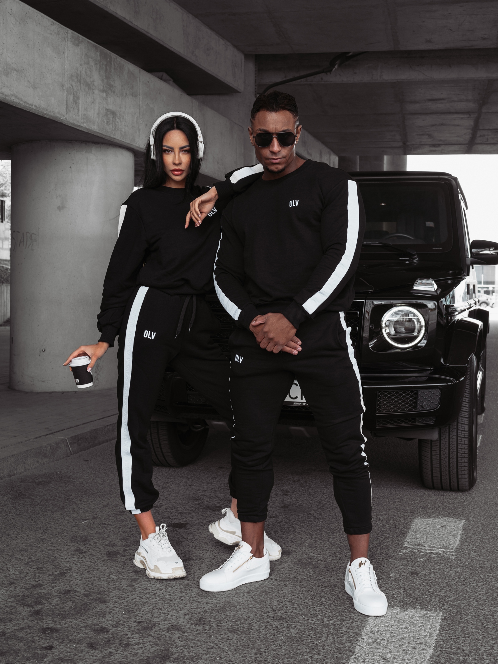 Komplet dresowy damski z lampasem Alaia Ola Voga czarny