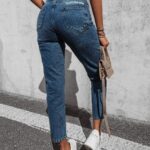 Spodnie jeansowe rurki wyszczuplające Off Ola Voga niebieskie