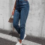 Spodnie jeansowe rurki wyszczuplające Off Ola Voga niebieskie