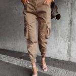 Spodnie luźne jogger Cargo Ola Voga beżowe