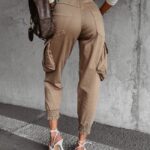 Spodnie luźne jogger Cargo Ola Voga beżowe