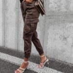 Spodnie luźne jogger Cargo Ola Voga khaki