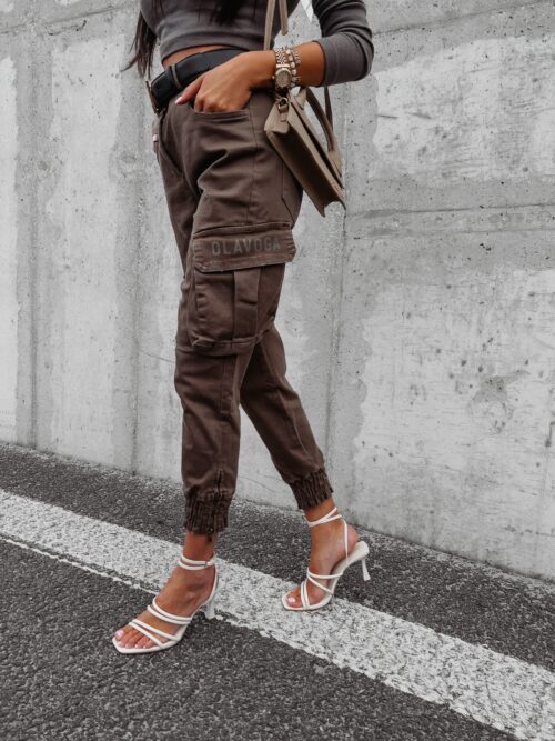 Spodnie luźne jogger Cargo Ola Voga khaki