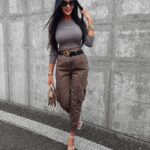 Spodnie luźne jogger Cargo Ola Voga khaki