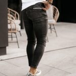 Spodnie jeansowe męskie z przetarciami Arran Ola Voga czarne