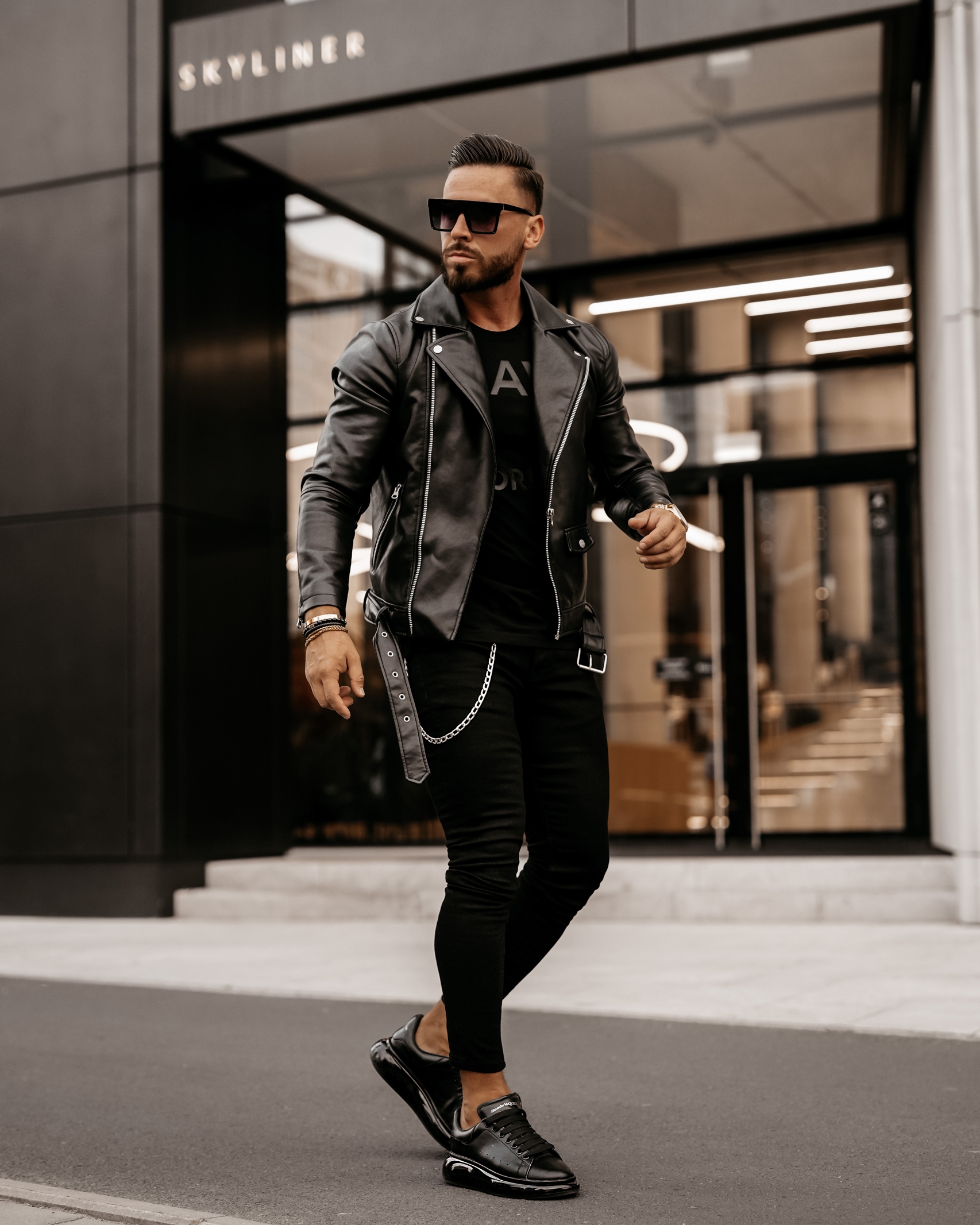 Spodnie dopasowane męskie Aiden Ola Voga czarne