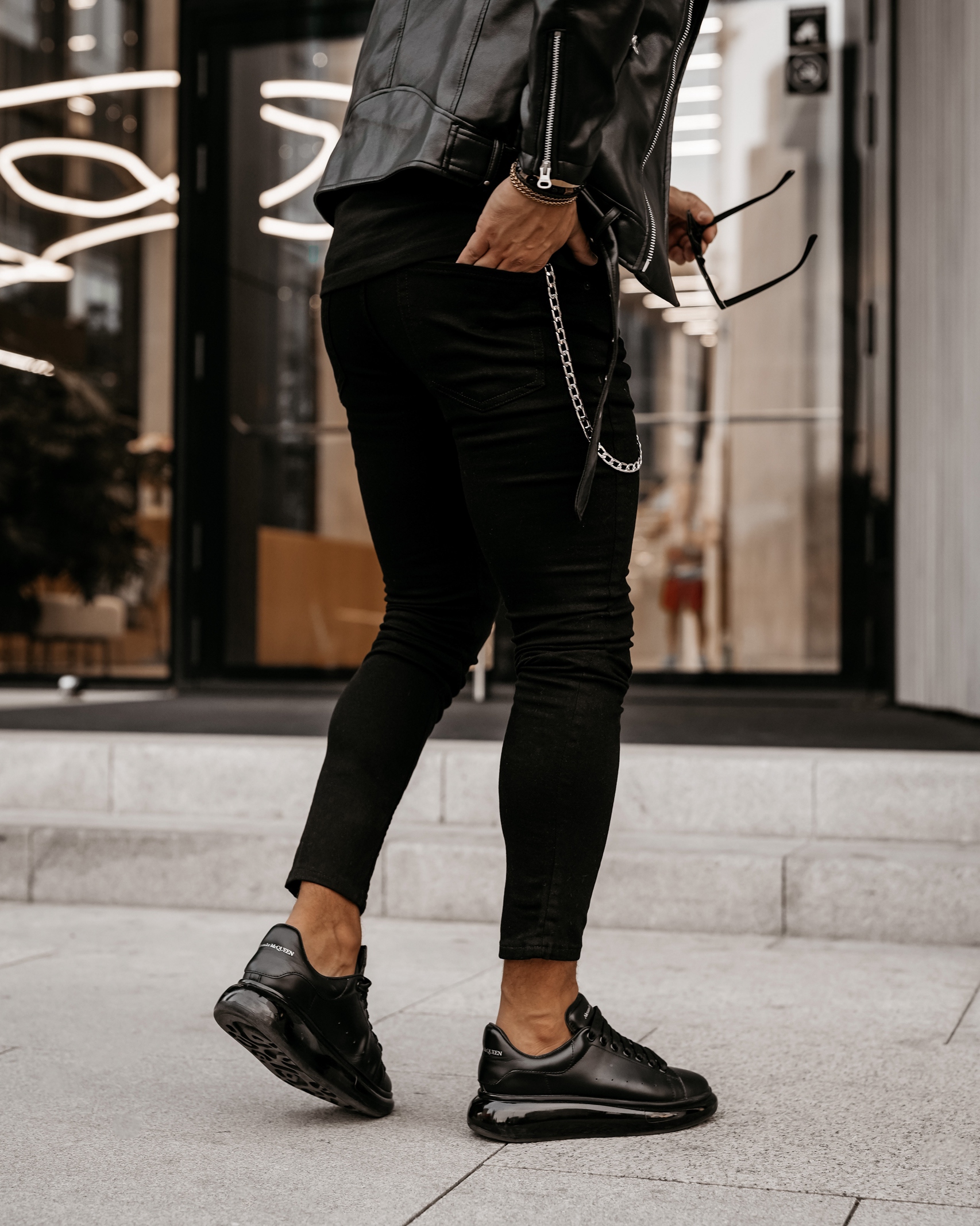 Spodnie dopasowane męskie Aiden Ola Voga czarne