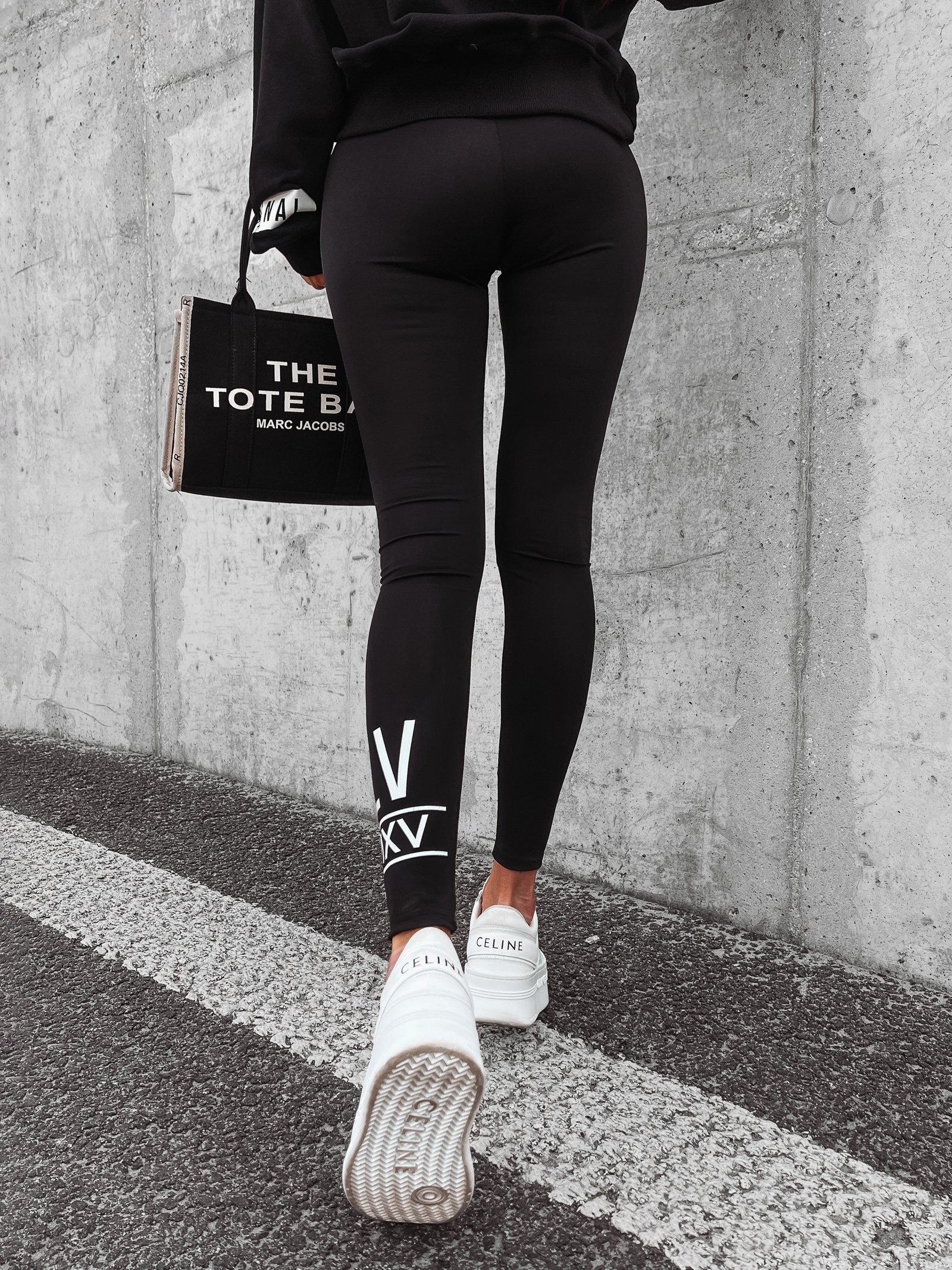 Legginsy elastyczne z lampasem Sage Ola Voga czarne