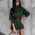 Sweter półgolf oversize Lope Ola Voga zielony