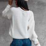 Sweter oversize Camel Ola Voga ecru