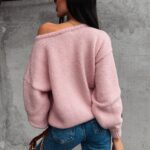 Sweter oversize Camel Ola Voga pudrowy róż