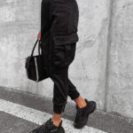 Spodnie luźne jogger Cargo Ola Voga czarne