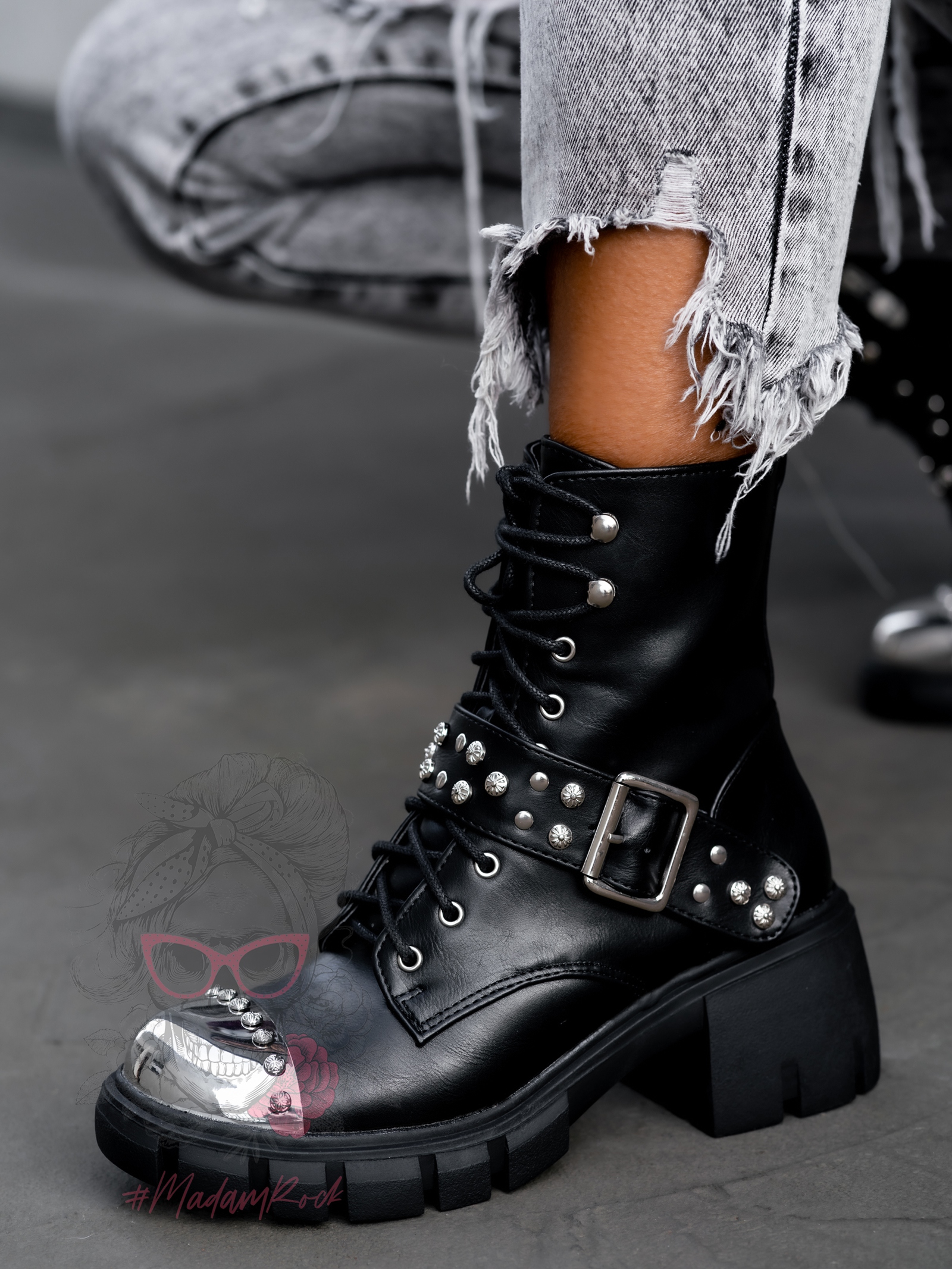 Workery z blaszką Kalpe Rock czarne