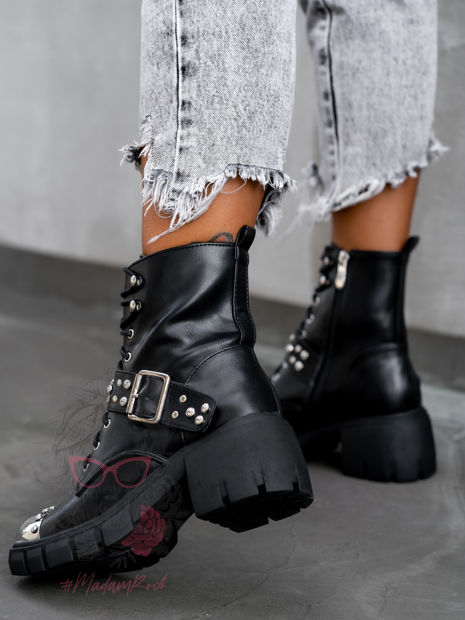 Workery z blaszką Kalpe Rock czarne