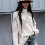 Sweter golf Haat Beżowy melanż