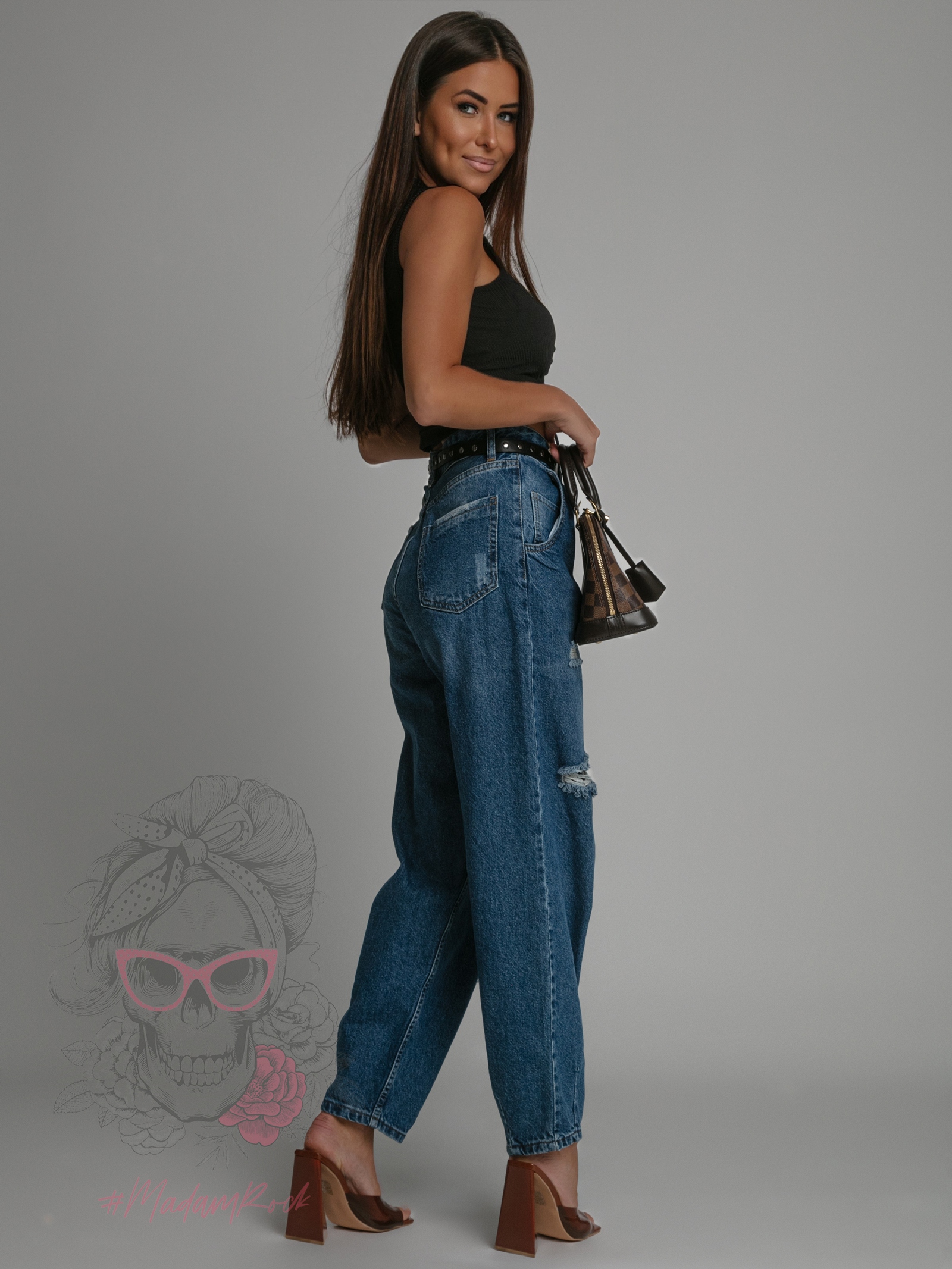 Top prążkowany Camis Ola Voga czarny Top prążkowany Camis Ola Voga czarny