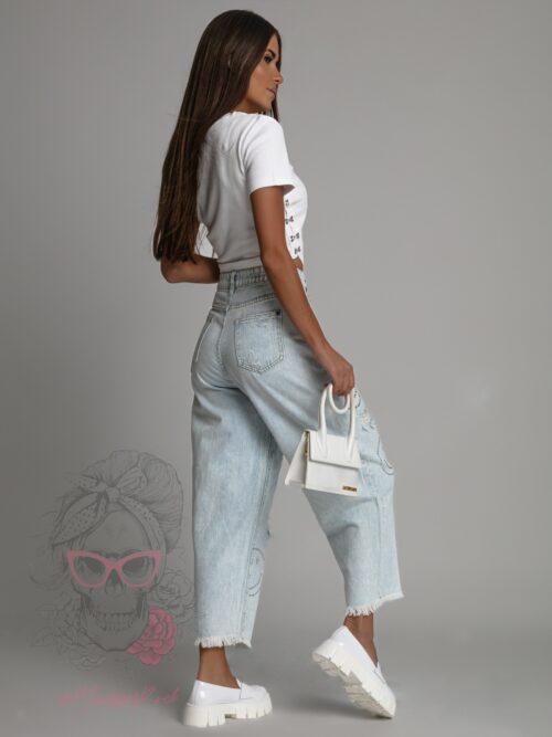 Spodnie jeansowe boyfriend Lucky Smile niebieskie