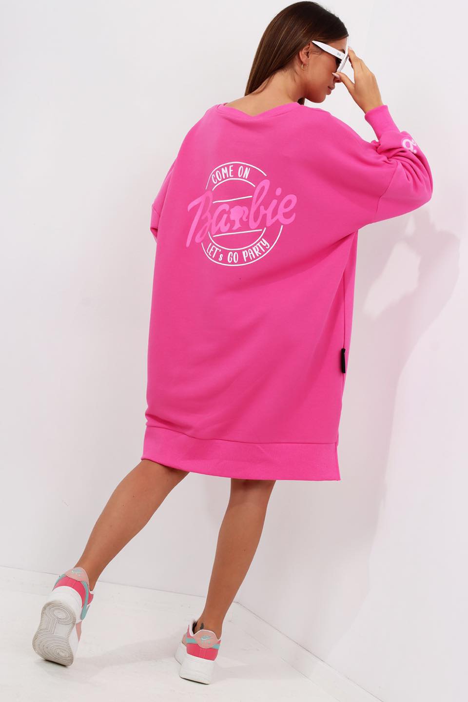 Bluza długa oversize MC Barbie różowa