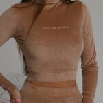 Komplet welurowy Anaya Ola Voga camel