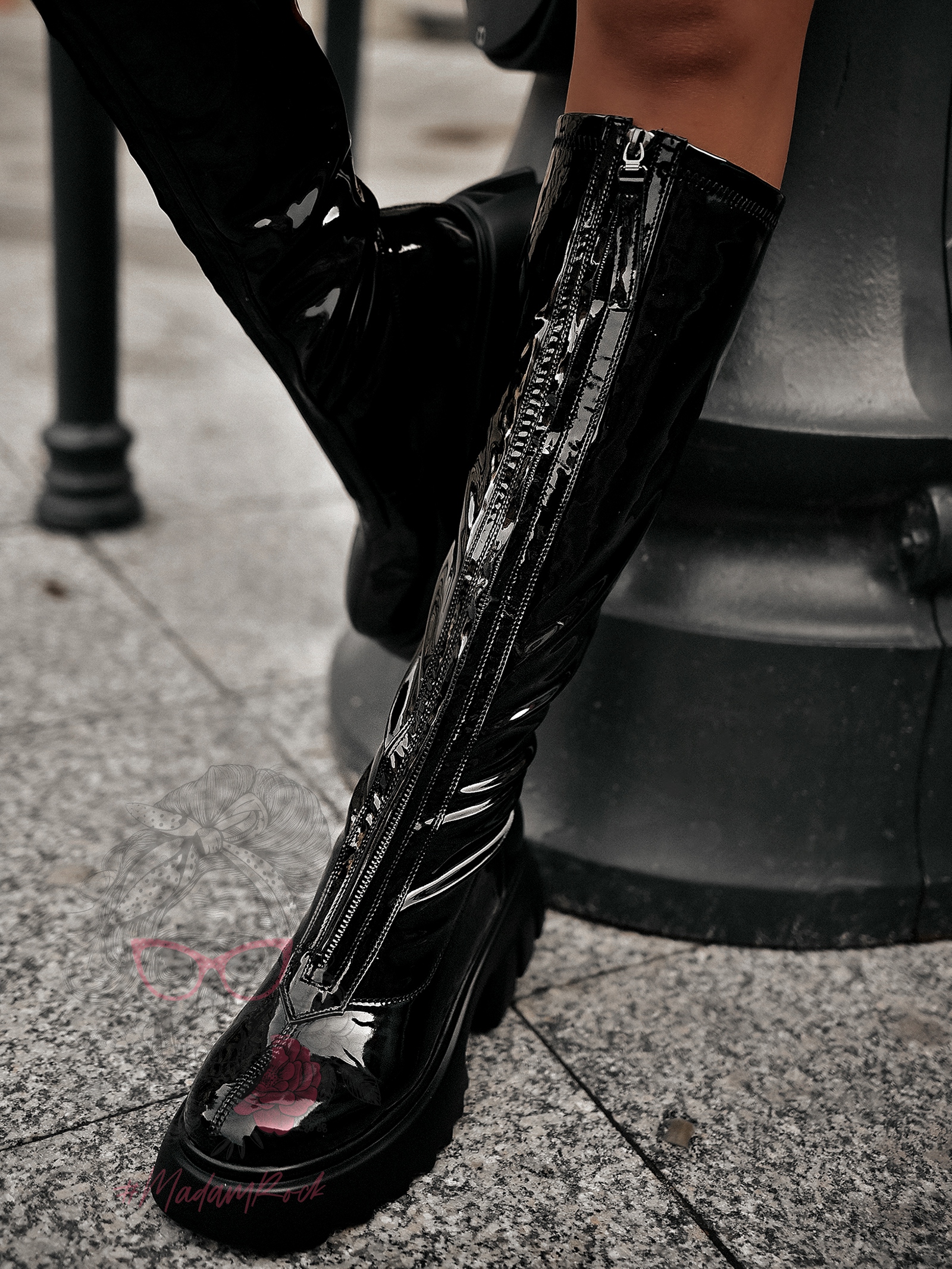 Kozaki lateksowe Rock Yox czarne Kozaki lateksowe Rock Yox czarne