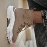 Buty sportowe skarpetki Madam Ortis beżowe