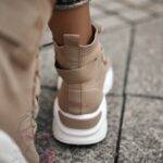 Buty sportowe skarpetki Madam Ortis beżowe