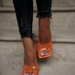 Klapki transparentne Rock Desire pomarańczowe