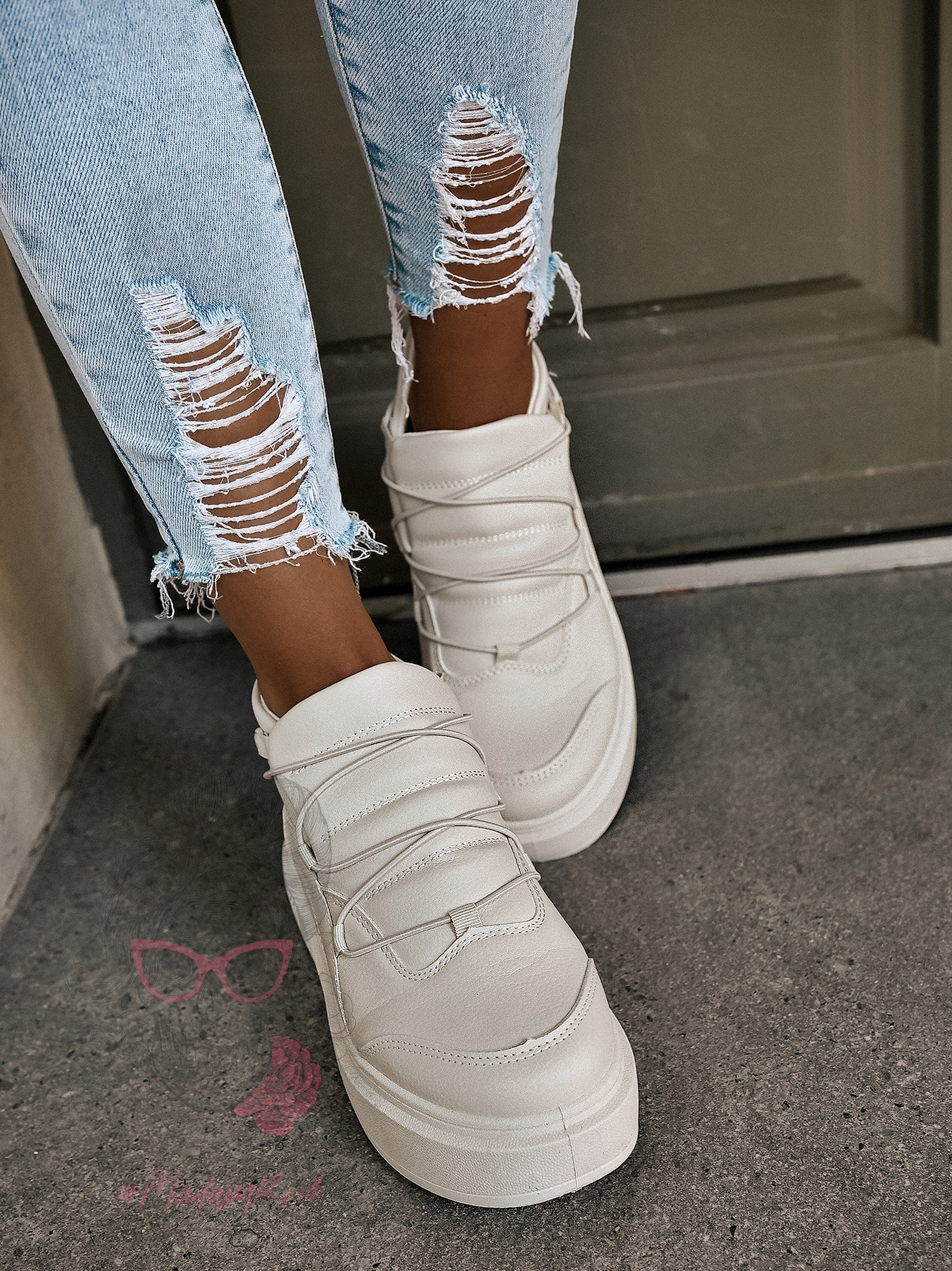 Buty sportowe Madam Foseco beżowe