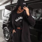 T-shirt bawełniany z aplikacją Calcio Ola Voga czarny