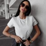 T-shirt bawełniany z aplikacją Calcio Ola Voga ecru