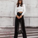 Spodnie eleganckie z paskiem Cante czarne