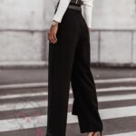 Spodnie eleganckie z paskiem Cante czarne