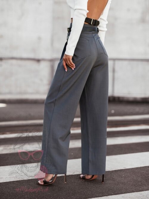 Spodnie eleganckie z paskiem Cante szare