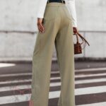 Spodnie eleganckie z paskiem Cante khaki