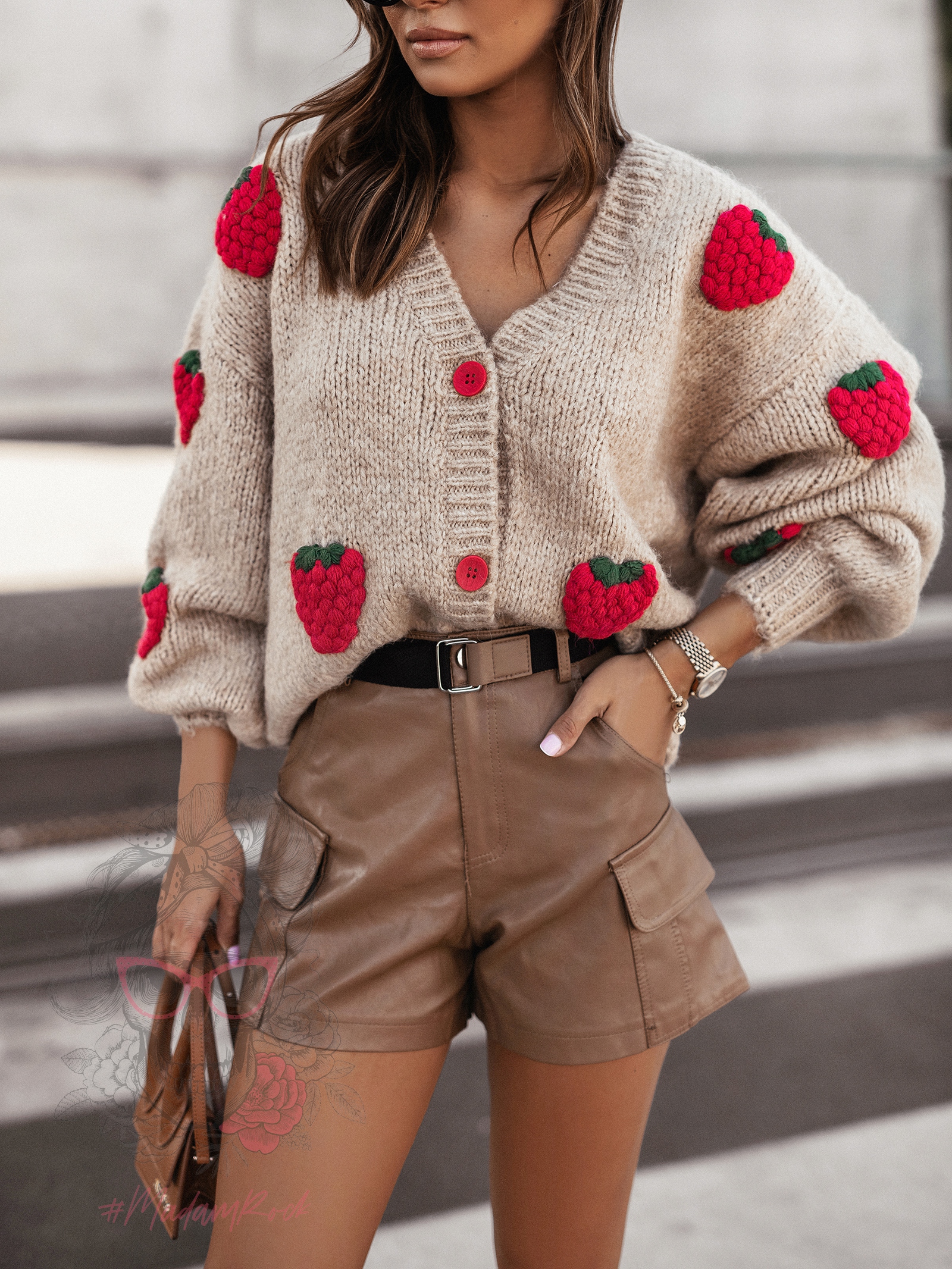 Sweter rozpinany Berry beżowy