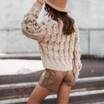 Sweter o luźnym splocie Mildey cappuccino