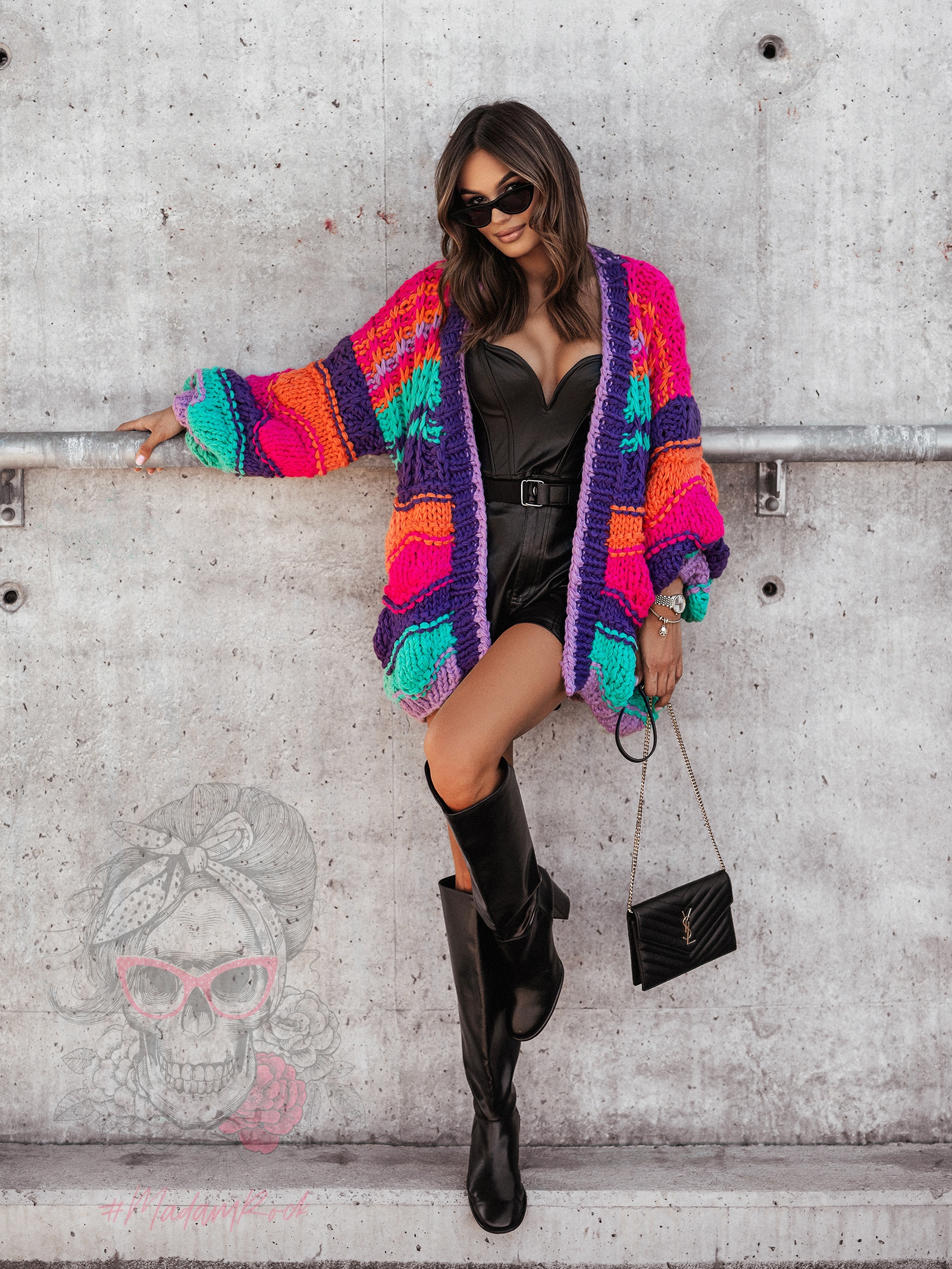 Kardigan handmade Catalys II fuksja