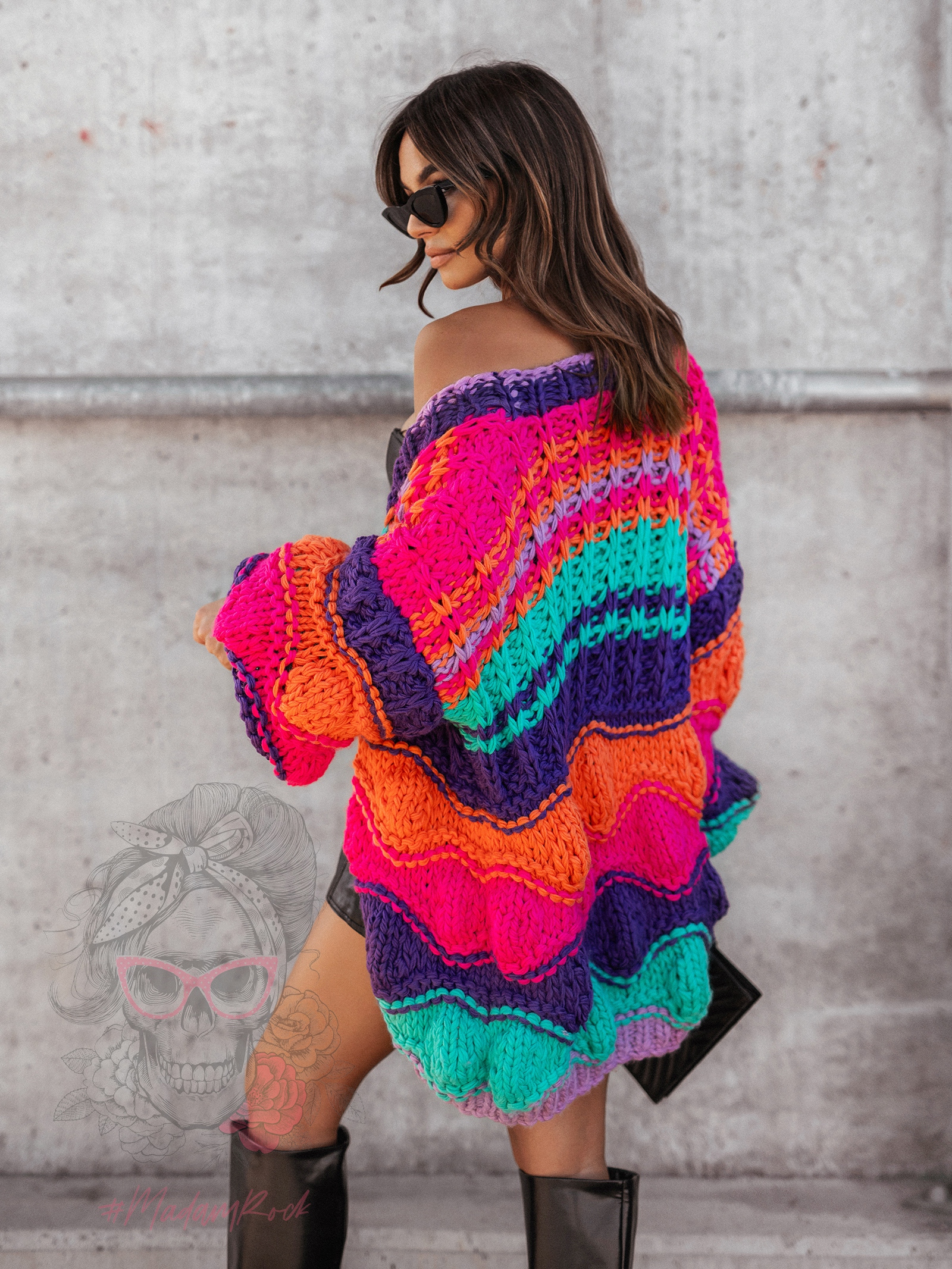 Kardigan handmade Catalys II fuksja