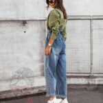 Kombinezon - jeansy + koszula Robi khaki