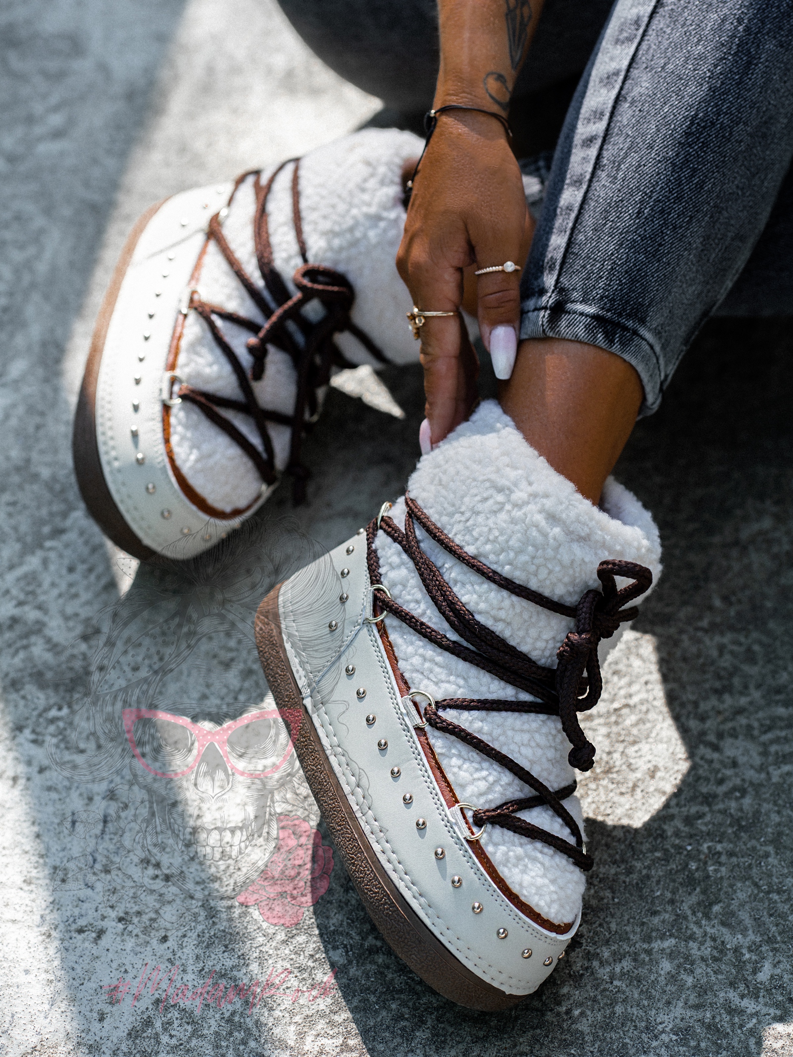 Śniegowce z barankiem Rock Cloe beżowe