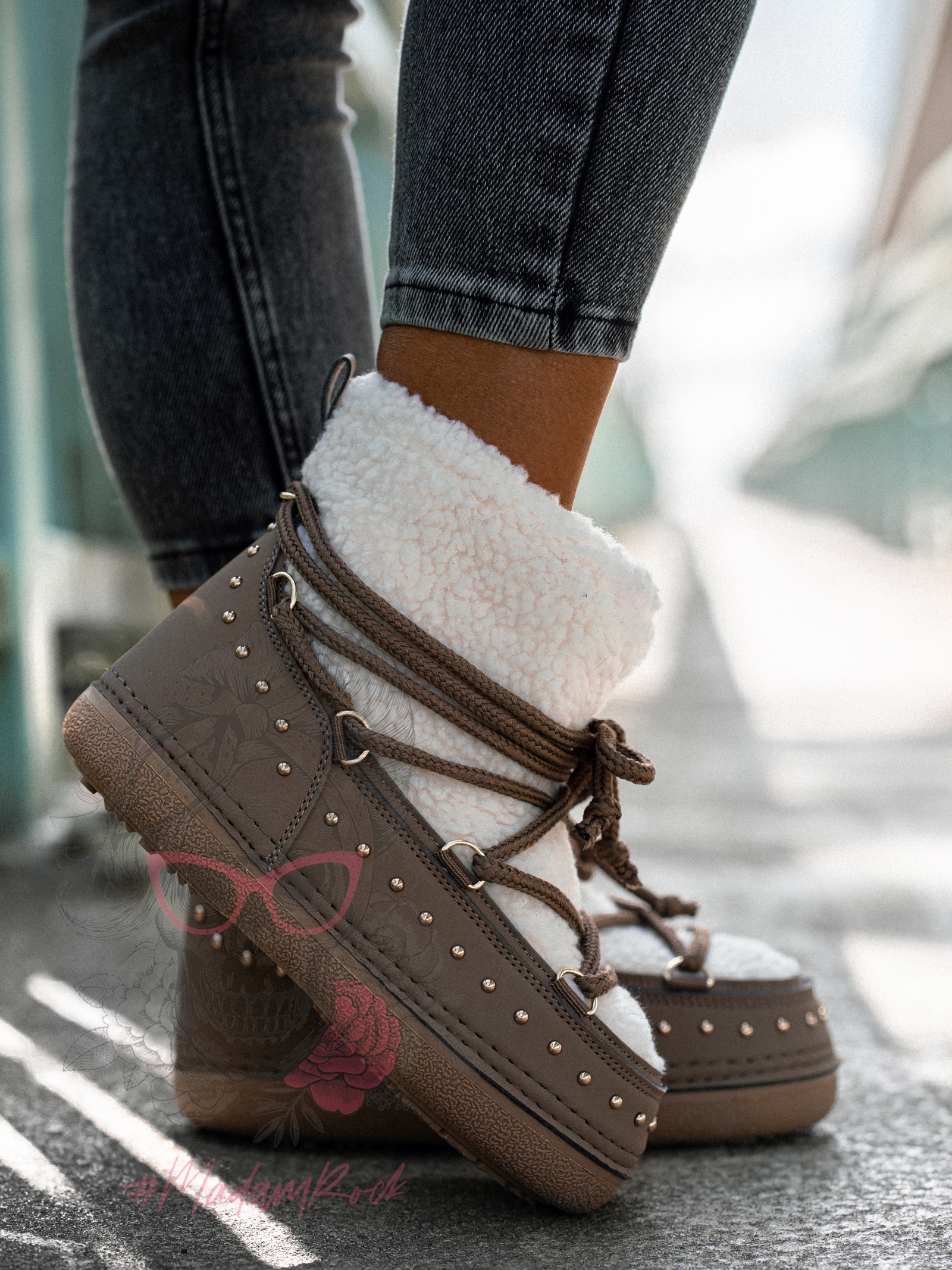 Śniegowce z barankiem Rock Cloe khaki